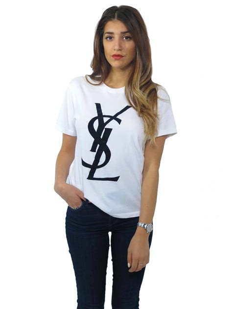 ysl velvet logo tee shirt|ysl logo t shirt women.